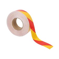 Warning Stripe Tape 50mm x 50m Reflective Yellow Red PVC Barrier Marking Roll
