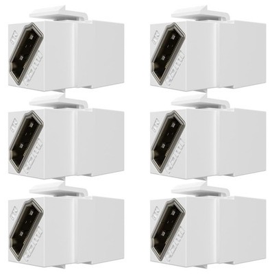 HDMI Keystone 8K, White HDMI Keystone Coupler for HDMI 2.1a Cable Pass Throug...