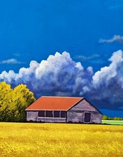 Toni Cimino cm 30x20 dipinto olio su cartone telato Il cascinale