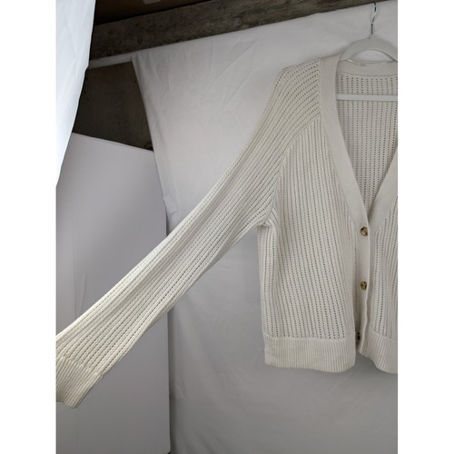 Vintage Fisherman Chunky Loose Knit Button Cardigan Size M Cream Preppy Classic - Picture 4 of 10