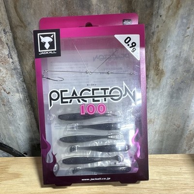 JACKALL Peaceton 100 Jighead Soft Bait, 100mm, 0.9g, Black, 5Pk