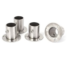 Stainless Steel Hanging Cabinet Track Socket End Support 4pcs for 25mm Pipe
