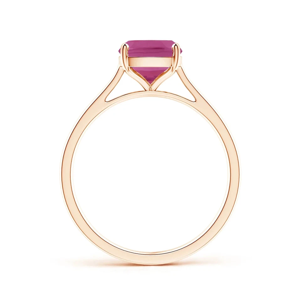 Anillo de fiesta para mujer de turmalina creado en laboratorio con cojín de 1,4 quilates acabado en oro amarillo de 14 quilates Foto 2 de 3