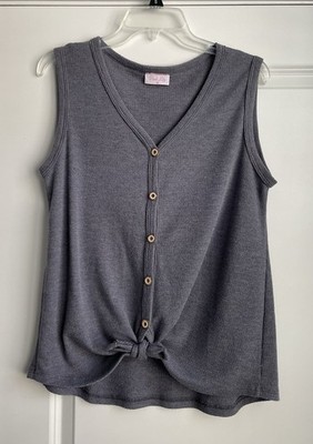 Pink Lily  Understanding You  Tank Size Medium In Navy