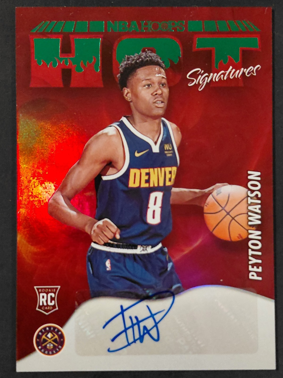 2022-23 Panini NBA Hoops Hot Signatures Rookies Peyton Watson RC Auto #HSR-PYW