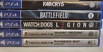 PS4 Action Shooter Game Lot   Tom Clancy, Battlefield, Far Cry (5 Games)