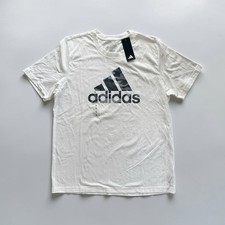 NWT Men's Adidas Essentials classic crew neck cotton t-shirt in white Size L