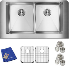 ECTRUFA32179C Crosstown 35-7/8" Farmhouse Double Basin Stainless Steel Kitchen S