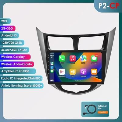 Android 13.0 CarPlay Car Stereo Radio For Hyundai Solaris Accent Verna 2010-2016