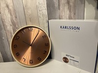Rare Karlsson Bent Wood  & Copper Design Wall Clock  New in Box