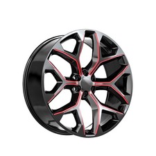 1 X O.E. Revolution G-09 Gloss Black & Red Milled 22X9 6x139.7 78.1 Hub 24