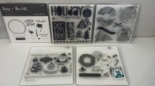 Lot Of 5 My Acrylix Close To My Heart Various Christmas Stamps
