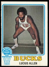 1973-74 TOPPS LUCIUS ALLEN - A MILWAUKEE BUCKS #88 EX-EXMT