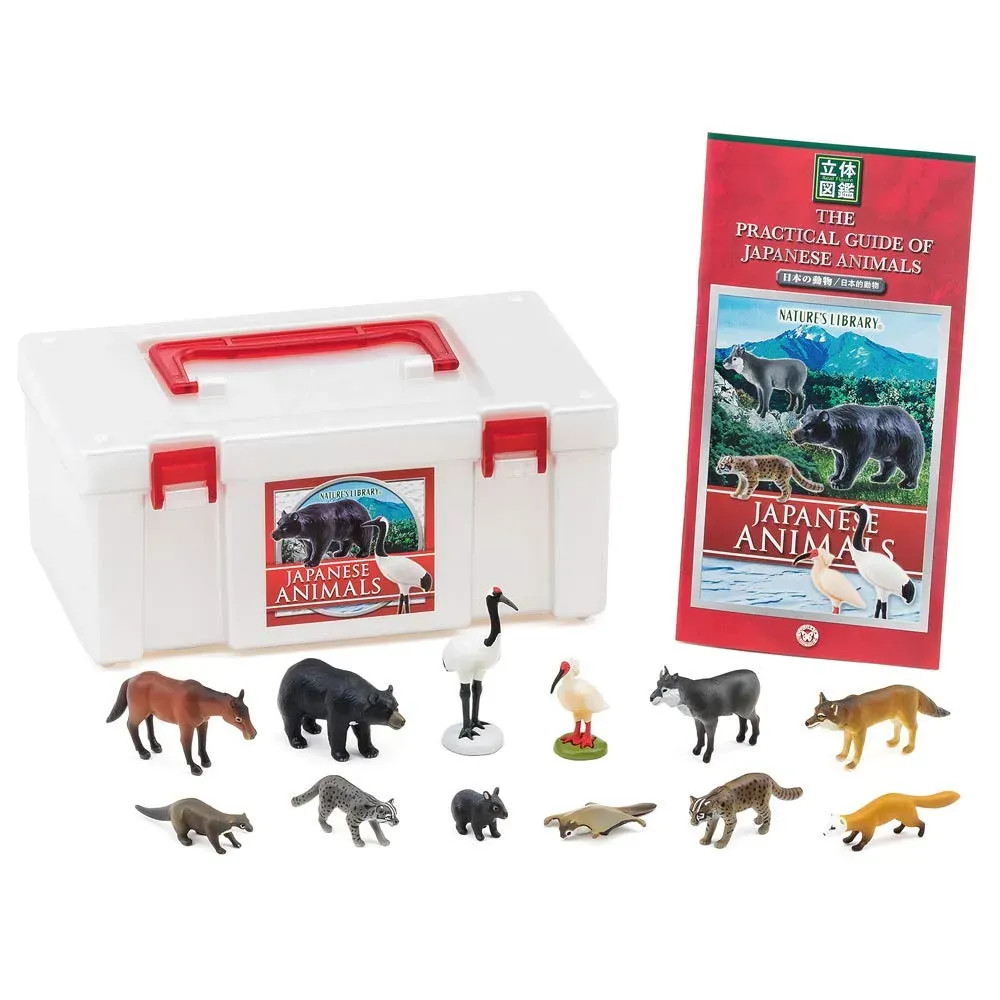 Japan NEW Colorata Japanese Animals Figure Encyclopedia Set 12 with Guidebook