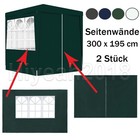 2x Partyzelt Seitenwänd PE Pavillon Seitenteil Faltpavillon Zeltwänd Tür Fenster