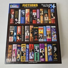 White Mountain FICTIONS 1000 piece puzzle books library movies