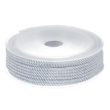 Twisted Nylon Twine Thread 3mm 7M/23 Feet Braided Nylon String, Light Grey