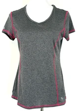 Danskin Womans Size L 12/14 T Shirt Gray Athletic Simi Fitted Classic