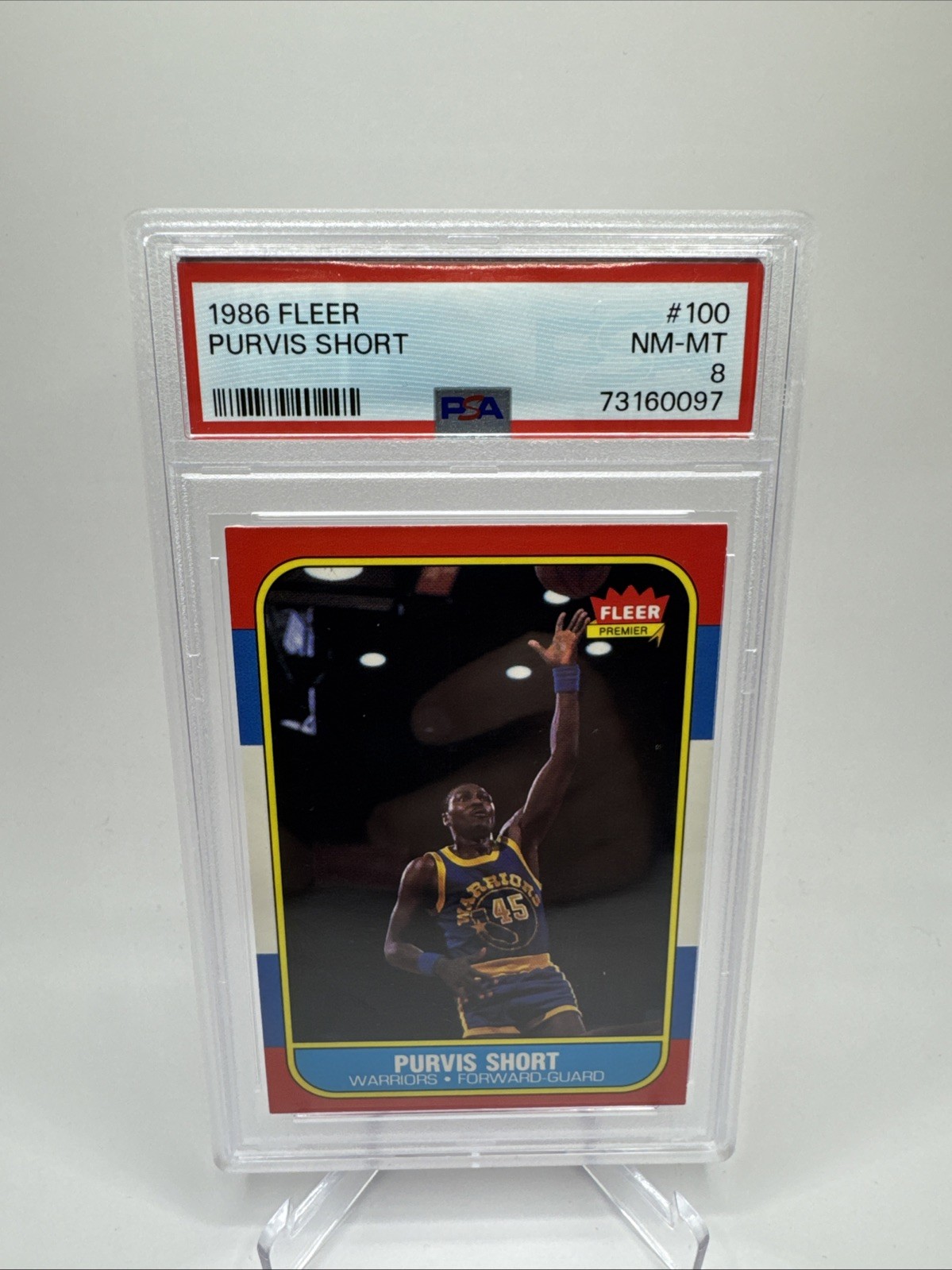 Purvis Short 1986 Fleer #100 PSA 8