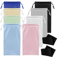 8-Pcs Eyeglass Pouch Set with 2 Microfiber Cleaning Cloths-Soft Sunglasses Ca...