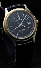 Vintage Omega Seamaster 1425 Black Embossed Dial Swiss Watch