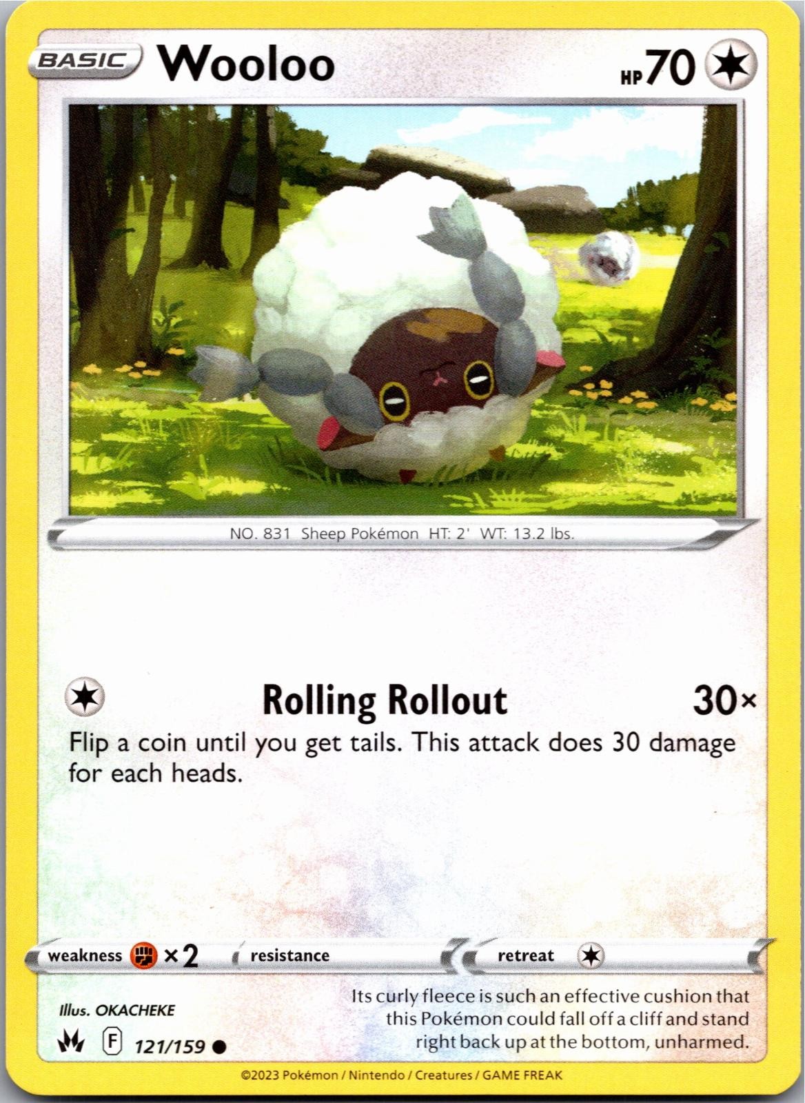 Wooloo 121/159 Common Crown Zenith Pokemon Near Mint