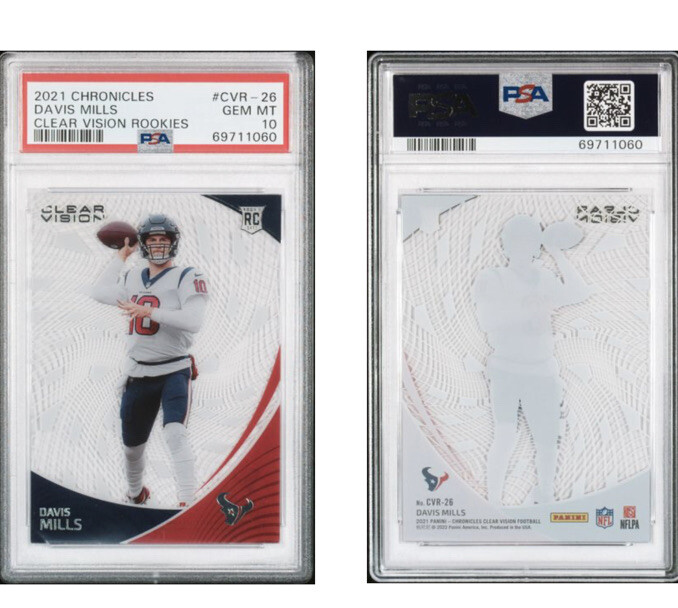 Davis Mills PSA 10 Rookie 2021 Panini Chronicles Clear Vision RC #CVR-26 Texans