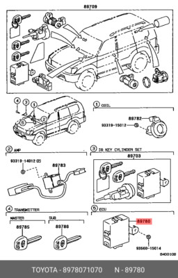 Genuine OE computer assy, transponder key, 8978071070 for TOYOTA 89780-71070