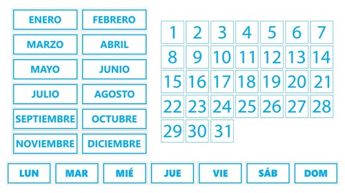 Spanish Whiteboard Calendar Magnet Non-Abbreviated Bundle by DCM Solutions - Picture 7 of 18