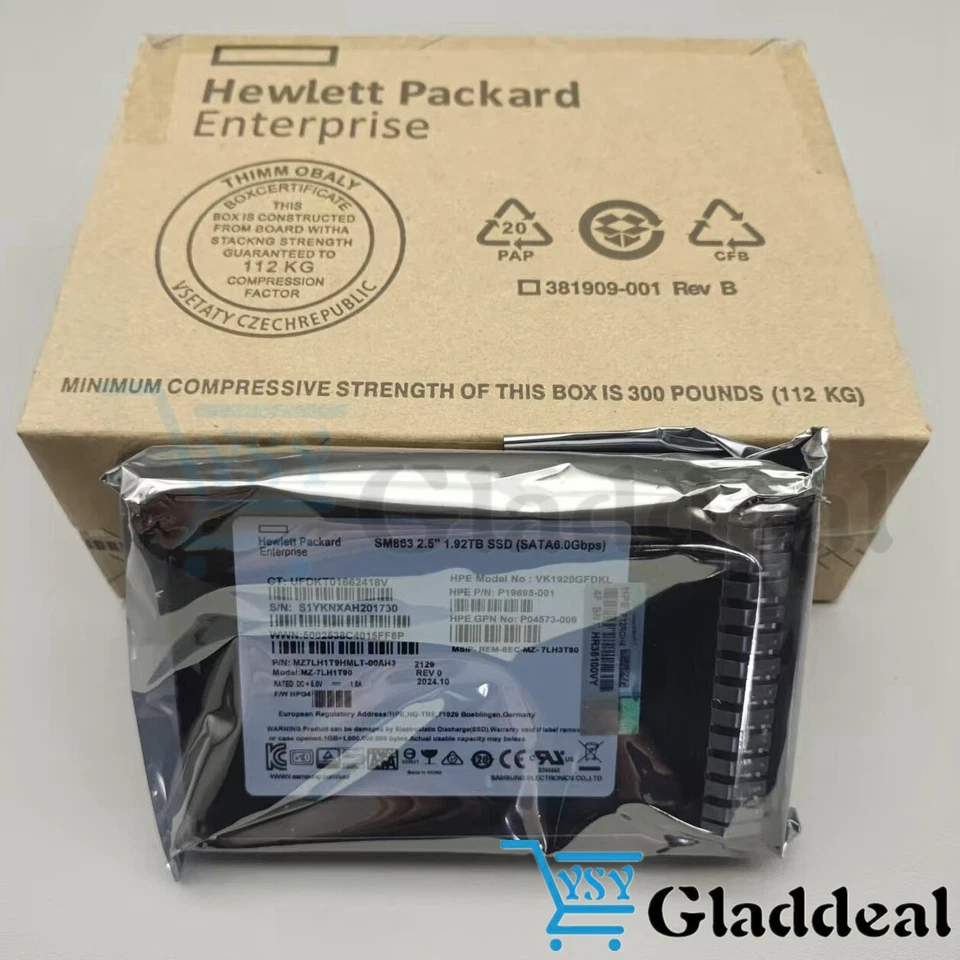 New P18436-B21 P19695-001 HPE 1.92TB SATA 6G MU 2.5" SC DS GEN9 Gen10 Server SSD - Image 3 of 4