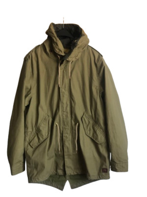 Scotch & Soda Damen Jacke Mantel Parka  L Grün mit Kapuze