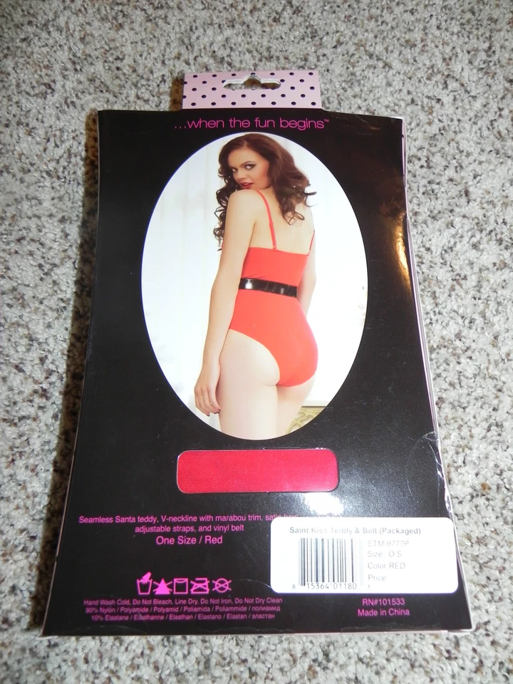 Peluche y cinturón Seven Til Midnight sin costuras Saint Kiss STM-9777P talla única rojo nuevo en paquete Foto 2 de 3