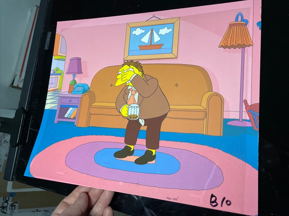Симпсоны анимации Cel искусства фон винтажные мультфильмы BARNEY GUMBLE I14 - Изображение 3 из 3