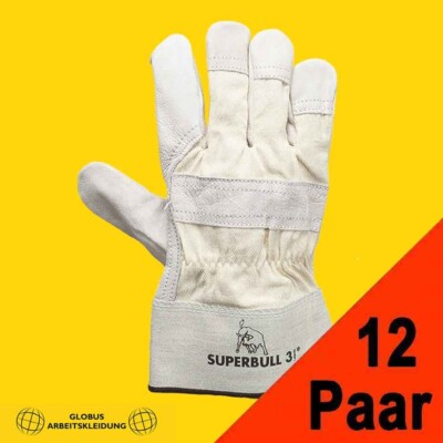 12 Paar TOP Rindnarbenlederhandschuhe Arbeitshandschuhe SUPERBULL 3 (Gr.10)