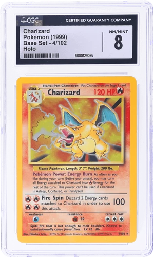 1999 Pokemon Base Set Charizard Holo #4 CGC 8