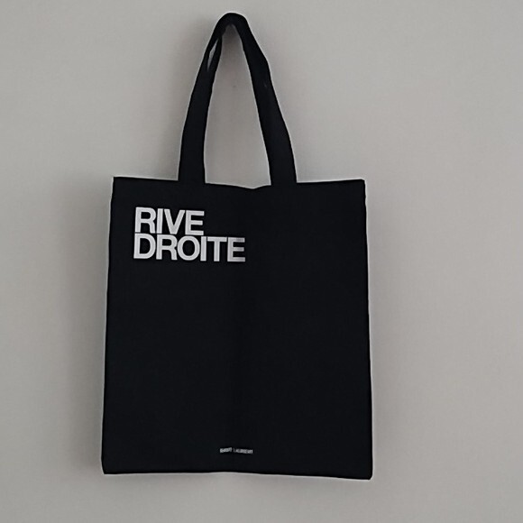 Saint Laurent Rive Droite Black Canvas Handbag Tote Bag Made