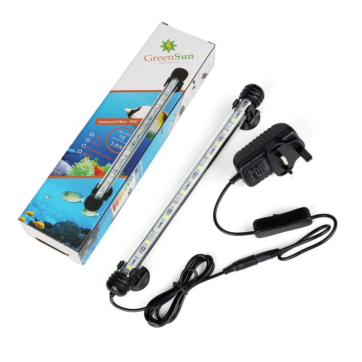 DOCEAN 28cm Fish Tank Light Tube 5050 LED Aquarium Lamp Bar Submersible Light