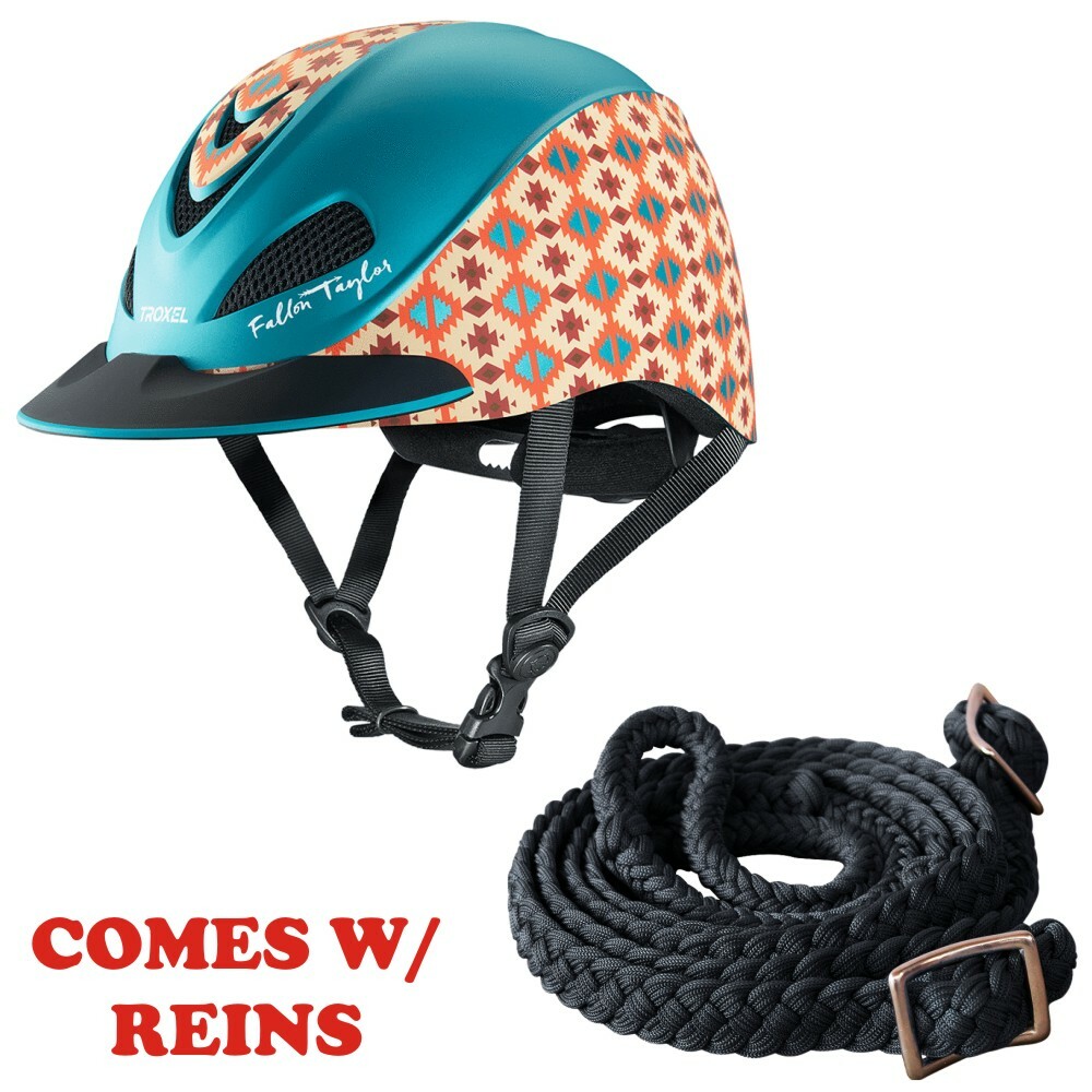 C-04-M Med Troxel Fallon Taylor Performance Horse Riding Helmet Teal Aztec W Re C-04-M Med Troxel Fallon Taylor Performance Horse Riding Helmet Teal Aztec W Re