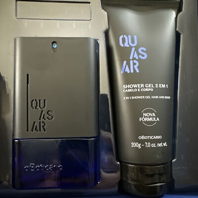 Quasar Deodorant Cologne 100ml & 7oz Shower Gel  - o Boticario Gift Set