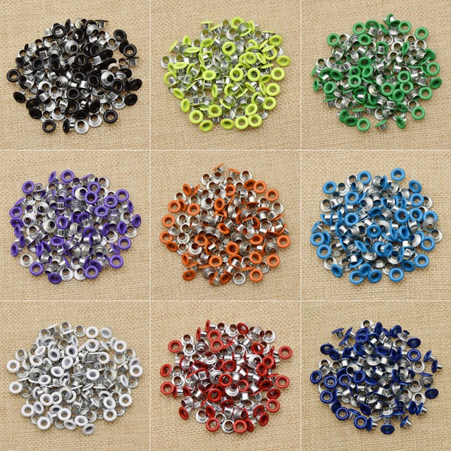 100 Pcs Colorful Metal Eyelets DIY Leather Craft Scrapbooking Card