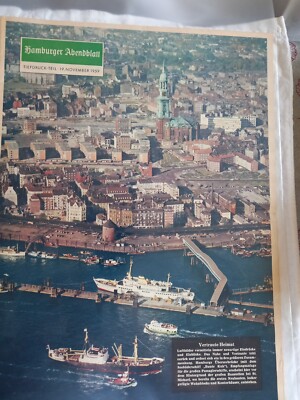 Hamburger Abendblatt Nov.1959 Beiblatt Luftaufnahmen s/w u. farbig Hamburg