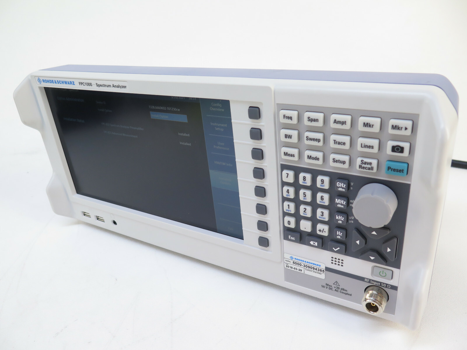Rohde and Schwarz FPC1000 - 5kHz - 1GHz Spectrum Analyzer for sale ...