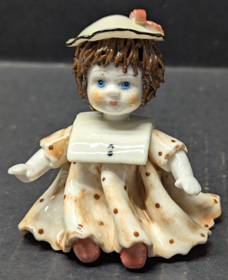 Lino Zampiva Figurine Italy Spaghetti Hair Porcelain Girl Child