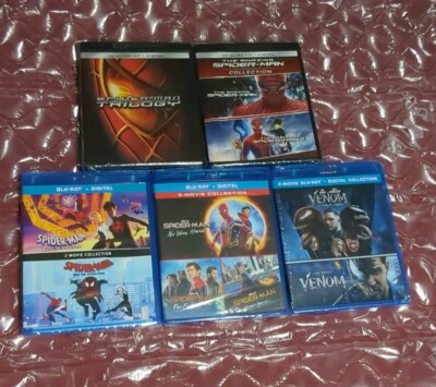 Spider-Man Feature Length Movies 4k, Blueray, Digital 12 Movies Total Sealed Lot