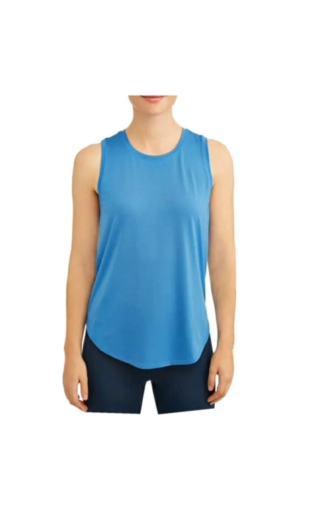 Tank top Avia Women’s Sz Lg  PERFECT FIT Racerback Athletic Fitness blue NEW-image