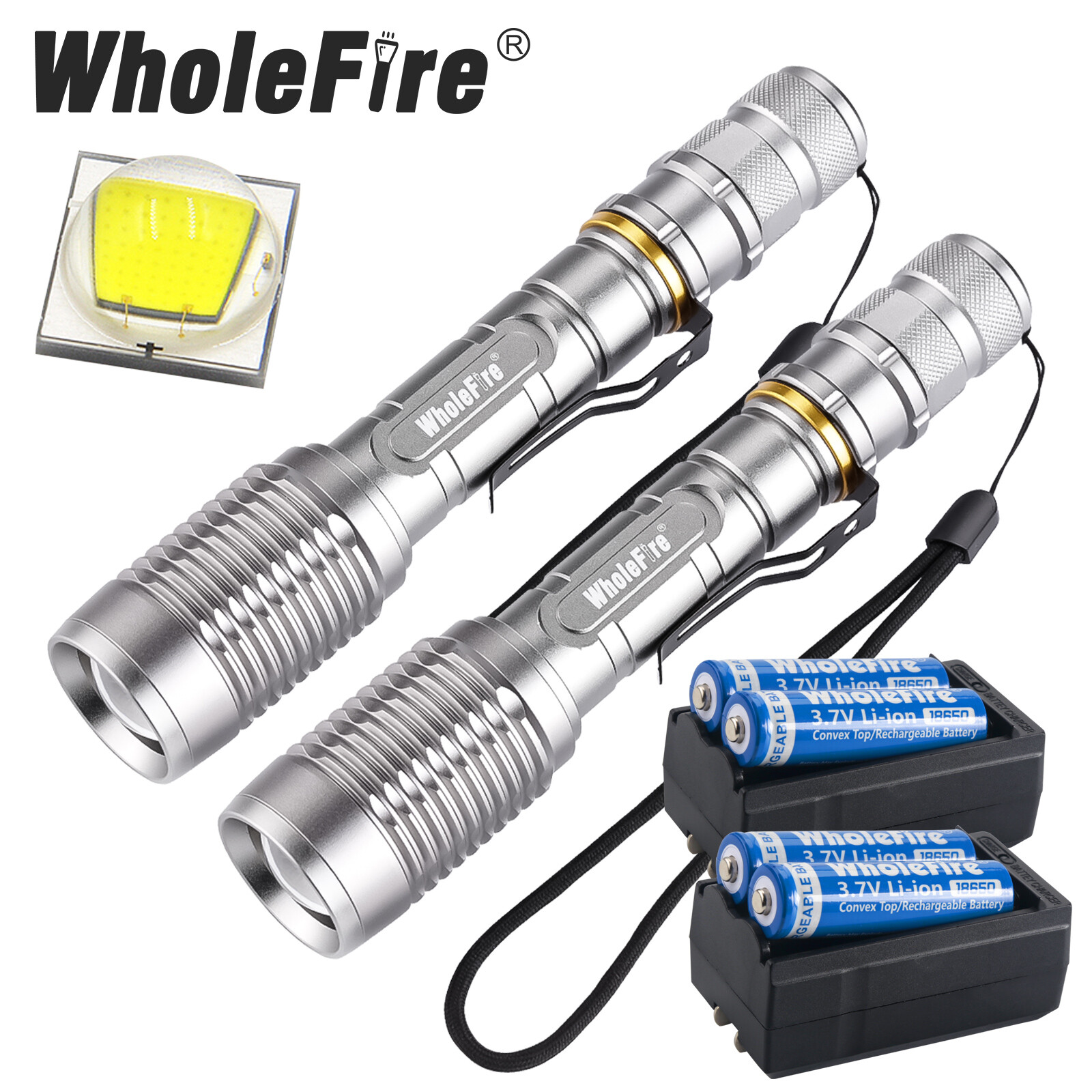 Super Bright 990000 Lumen Tactical Police LED Flashlight Rechargeable Zoom Torch eBay