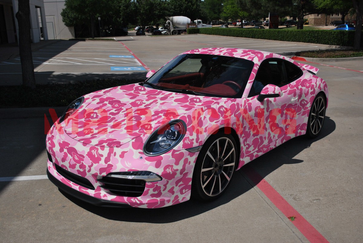 2-Pack Camo Car Wrap Samples - 4x8 Inch Dark Blue Ape Pattern Matte Vinyl Film