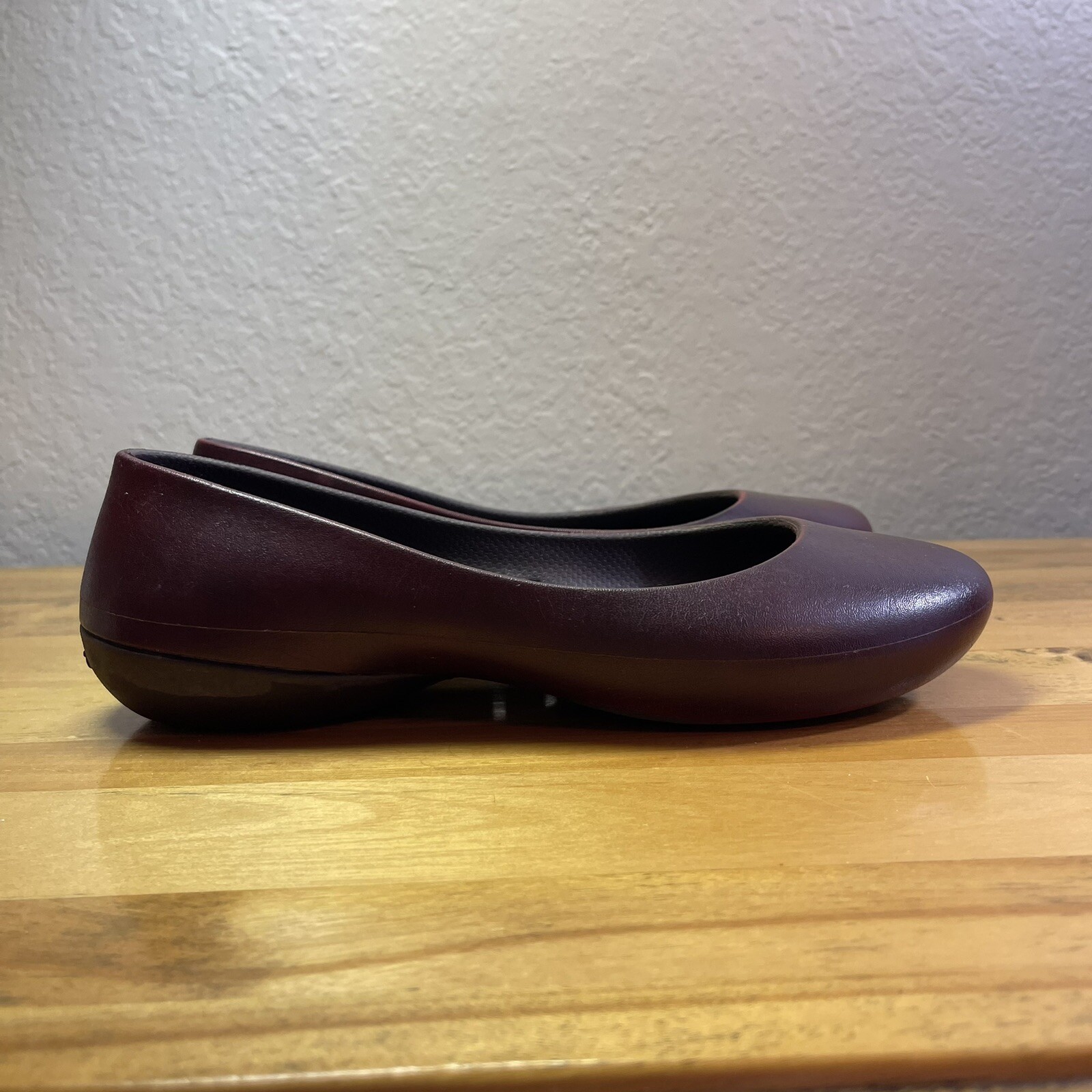 Crocs At Work Ballet Flats Eggplant Wine Maroon Comf… Gem
