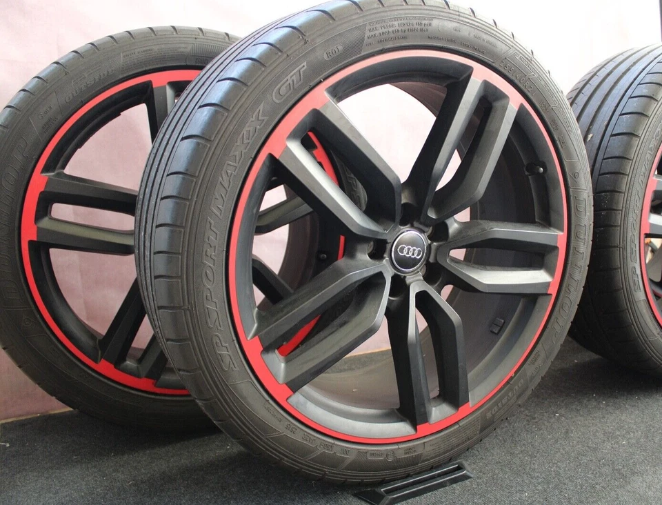 Original Audi Q5 SQ5 8R 21 Zoll Alufelgen Felgen rot schwarz matt 8R0601025CP - Bild 4 von 4