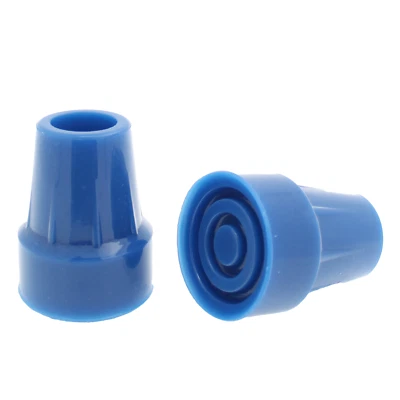 LIFESWONDERFUL Paar blaue Gummi Gehstock Aderendhülsen Krücke Spitzen Füße - 19 mm & 22 mm